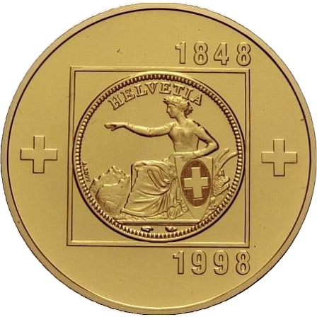 スイス連邦成立150周年記念金貨
