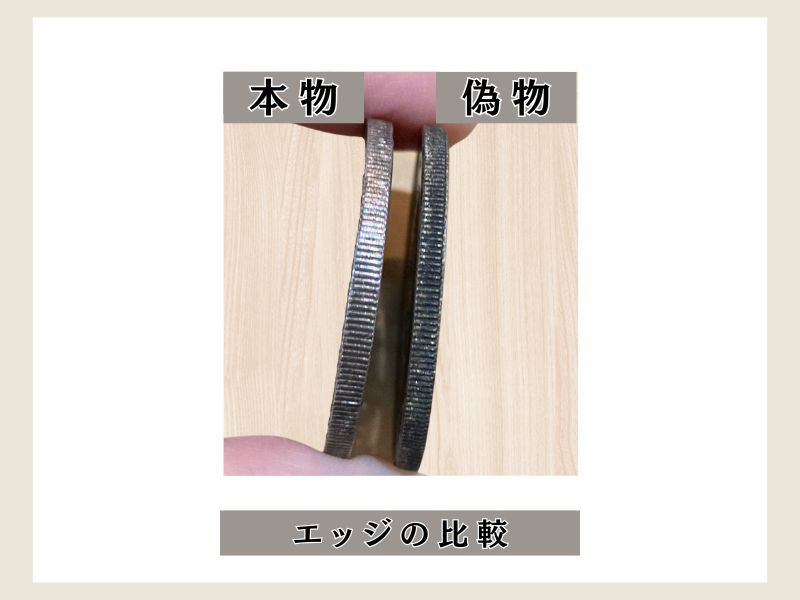 本物と偽物のエッジ比較画像