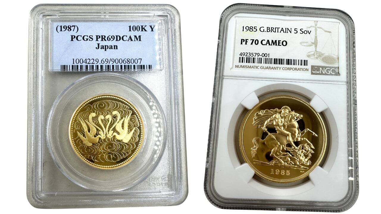 スラブ入りのコイン