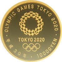 東京2020オリンピック競技大会記念 1万円金貨（第一次発行分）｜裏