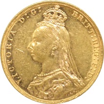 オーストラリア 1884 ビクトリア女王 ソブリン金貨｜裏