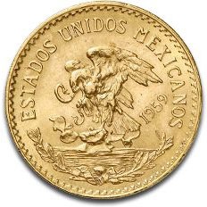 メキシコ 1959年 アステカ 20ペソ金貨｜裏