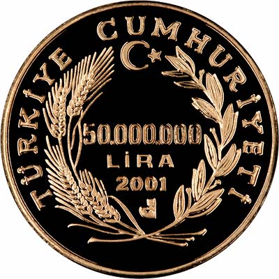 50,000,000リラ金貨 イーグルヘッド｜裏