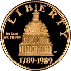 アメリカ議会200年記念5ドル金貨｜表