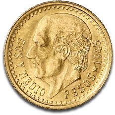 メキシコ 2.5ペソ金貨｜表