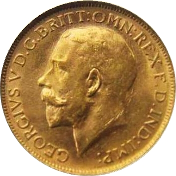 カナダ 1923 ジョージ五世 ソブリン金貨｜表