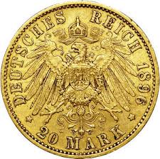 20マルク金貨 フリードリヒ1世 (アンハルト公)1896｜裏