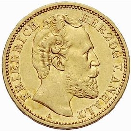 20マルク金貨 フリードリヒ1世 (アンハルト公)1875｜表