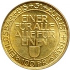 スイス 1939年 射撃祭記念 100フラン金貨｜裏