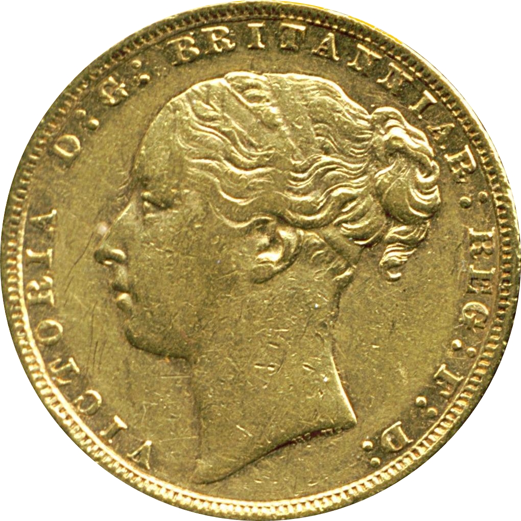 1880 ビクトリア ヤングヘッド ソブリン金貨｜表