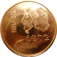 ブラジル独立150年記念金貨 300クルゼイロ｜表