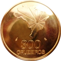 ブラジル独立150年記念金貨 300クルゼイロ｜裏