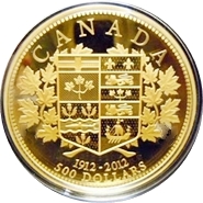 カナダ金貨100周年記念 500ドル金貨｜裏
