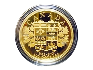2012年 カナダ金貨100周年記念500ドル金貨裏面