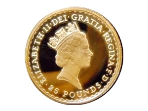 1987年 イギリス 1/4oz ブリタニア金貨 25ポンド 裏面