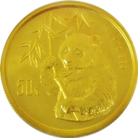 1995年 中国 パンダ金貨 1/2オンス｜表