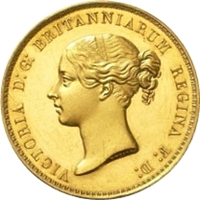 1839年 イギリス ヴィクトリア ウナとライオン 5ポンド金貨 プルーフ｜表