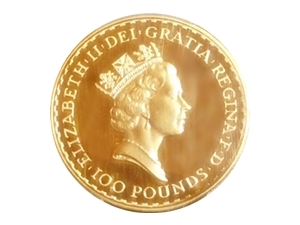 1987年 英国 ブリタニア金貨 100ポンド 表面