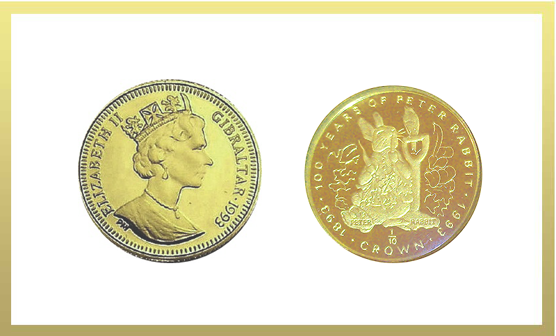 24金 ピーターラビット金貨　1996年 純金 コイン 金貨　(5枚セット)