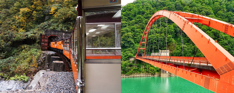 トロッコ電車と宇奈月ダム