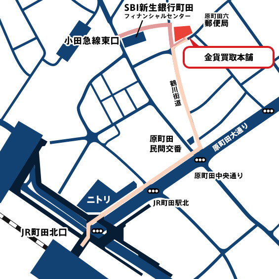 町田店駅からの地図イラスト