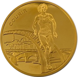 第9回世界陸上競技選手権 パリ大会公式記念コイン 100ユーロ金貨 ランナー/COURIR｜表