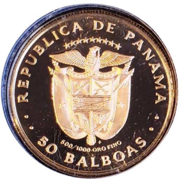 パナマ 1981 50バルボア プルーフ金貨｜裏