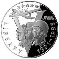 第二次世界大戦50周年記念 50セントクラッド貨 表