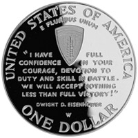 第二次世界大戦50周年記念 1ドル銀貨 裏