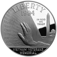 ベトナム退役軍人記念1ドル銀貨 表
